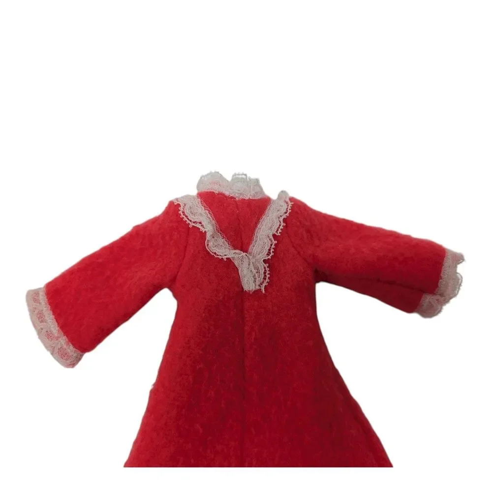 Barbie Vintage 70s Red Robe‎ My First Fashion White Trim